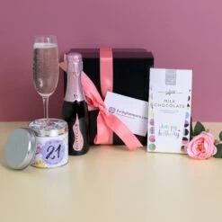21st Birthday Pink Prosecco And Candle Gift