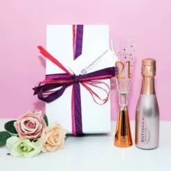 21st Birthday Pink Fizz And Flute Gift