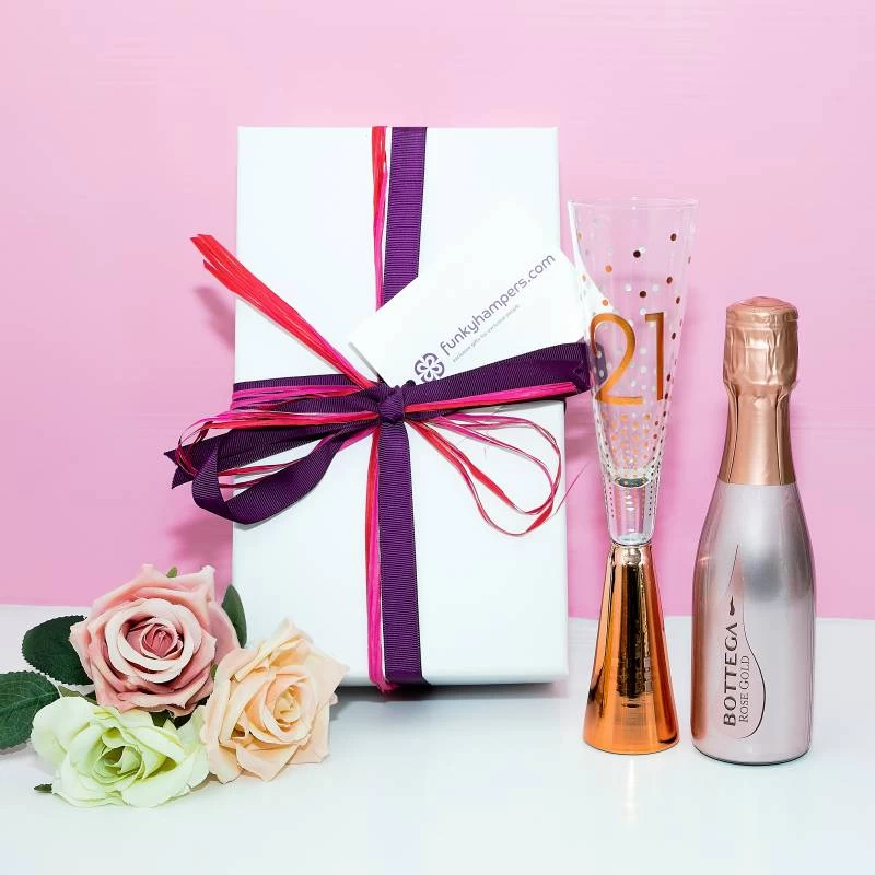 21st Birthday Pink Fizz And Flute Gift