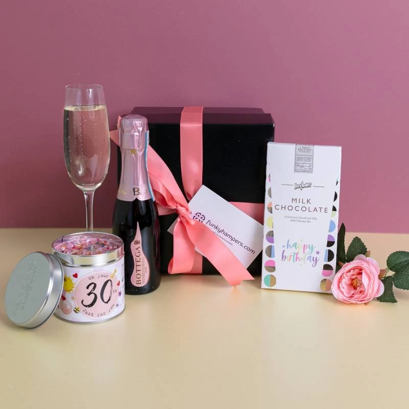 30th Birthday Pink Prosecco And Candle Gift