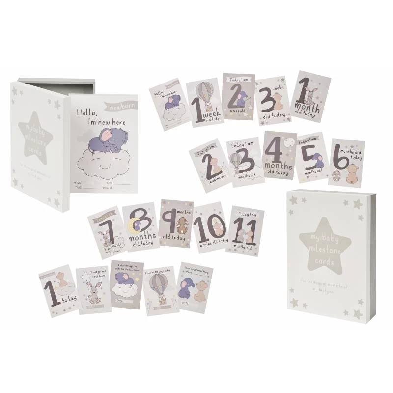 Baby Milestone Cards And Keepsake Box