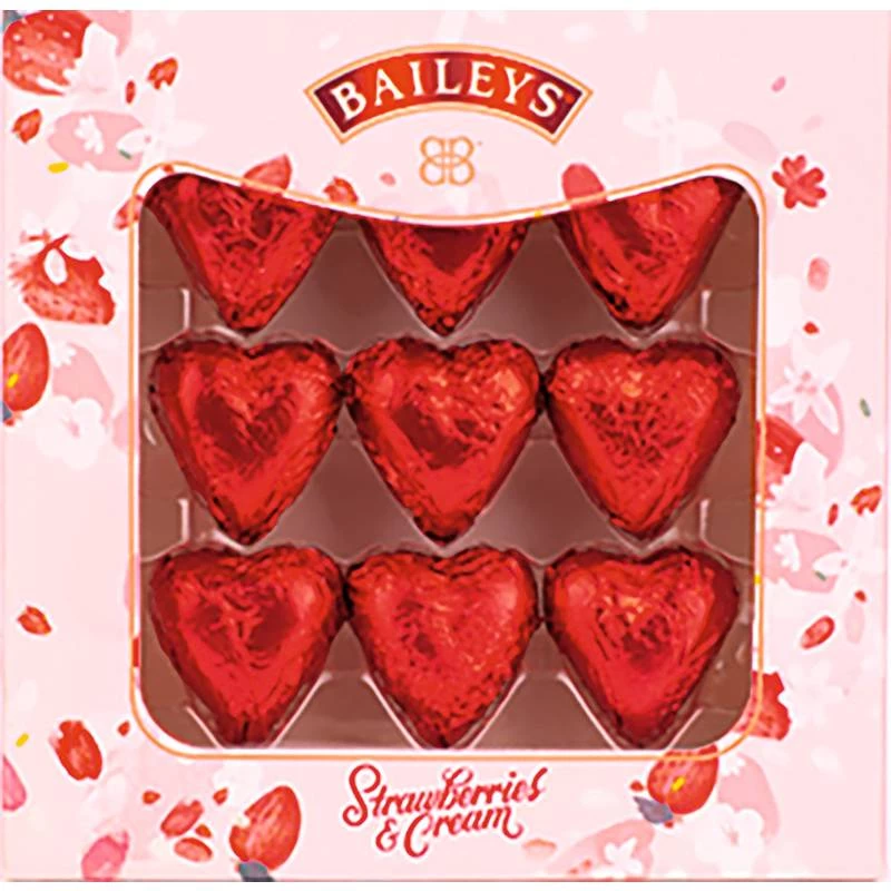 Baileys Strawberries And Cream Chocolate Hearts