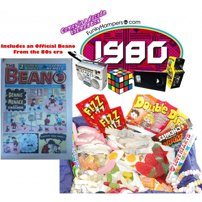 80s Sweets Box With A Beano Comic