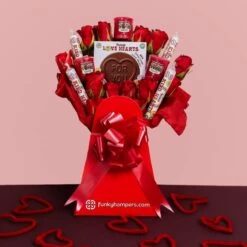 Love Hearts And Yankee Candle Chocolate Bouquet