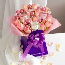 Yankee Candle And Pink Lindor Bouquet