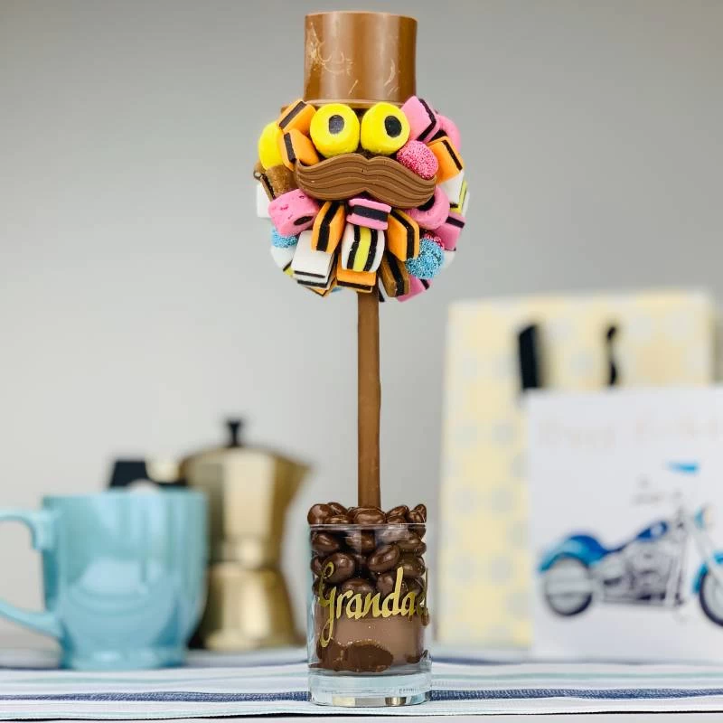 Liquorice Allsorts Hat And Tash Personalised Tree 25cm