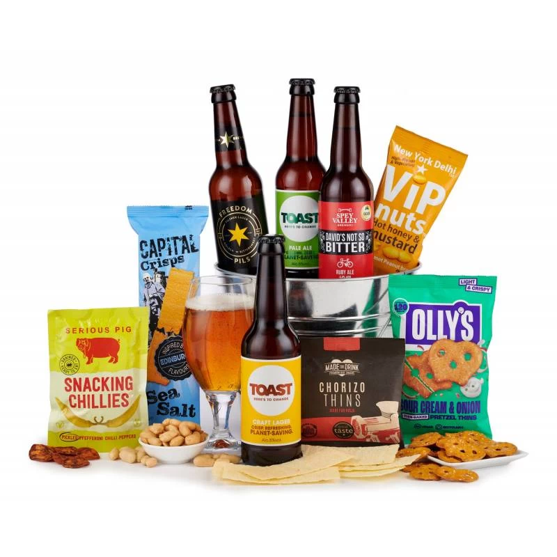 Bucket Of Beer And Bar Snacks