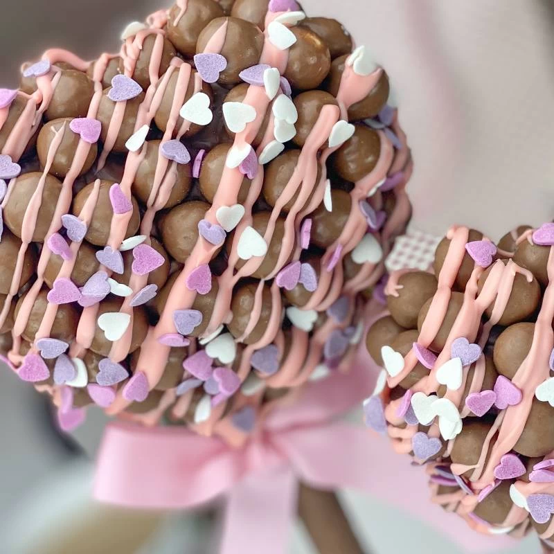 Malteser Heart Tree With Pink Drizzle And Heart Sprinkles - Image 2