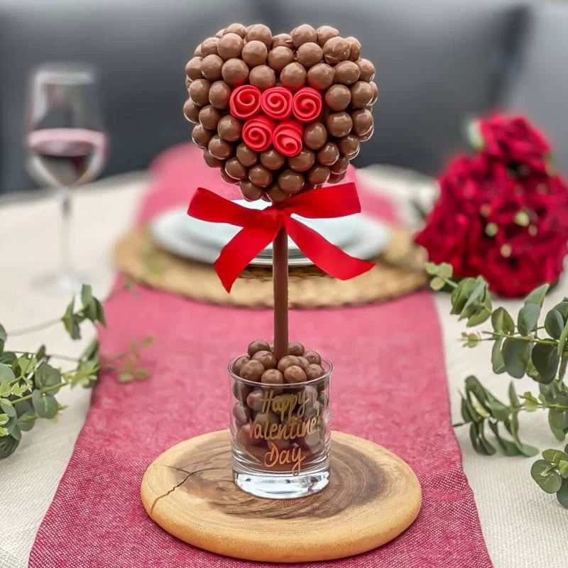 Malteser Chocolate Heart Rose Tree 25cm