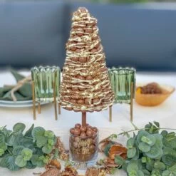 Malteser Christmas Tree With White And Gold Sparkle