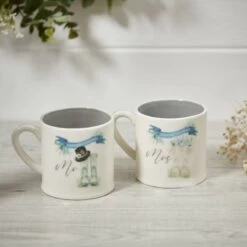 Mr And Mrs Mug With Wellies Design