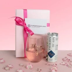 Mums Pink Gin And Tonic With Glass