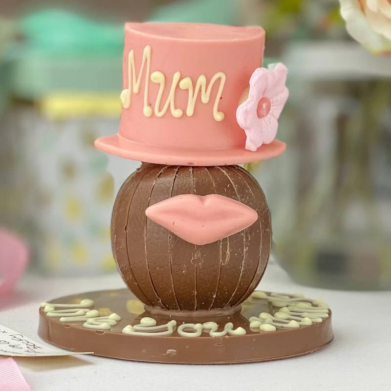 Personalised Chocolate Orange With Pink Hat And Lips - Image 2