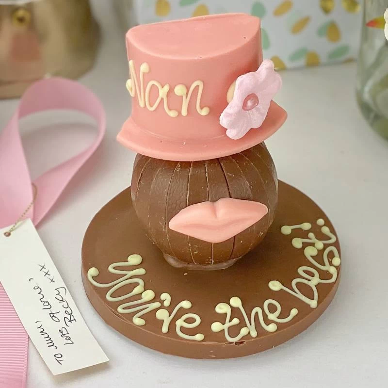Personalised Chocolate Orange With Pink Hat And Lips