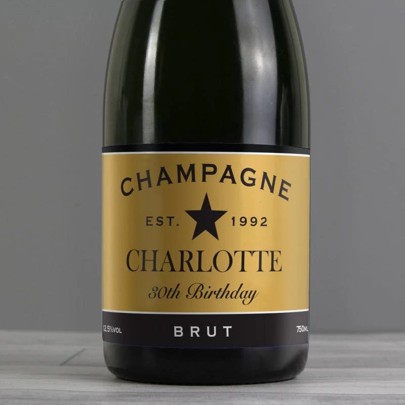 Personalised Black And Gold Label Bottle Of Champagne - Image 3