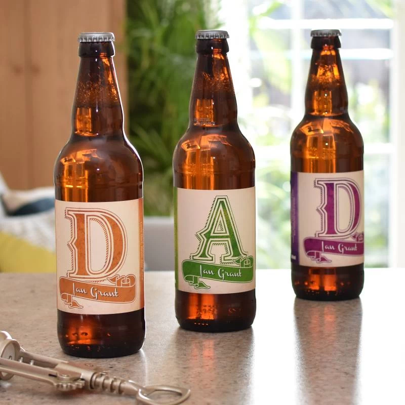 Personalised Dad Pack Of 3 Beer