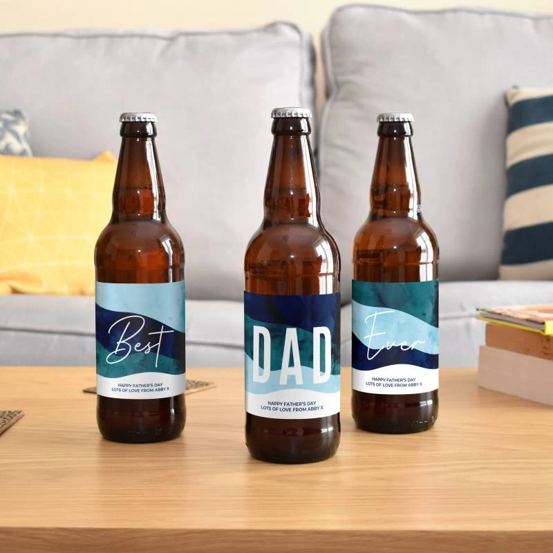 Personalised Best Dad Ever Pack Of 3 Beer - Image 2