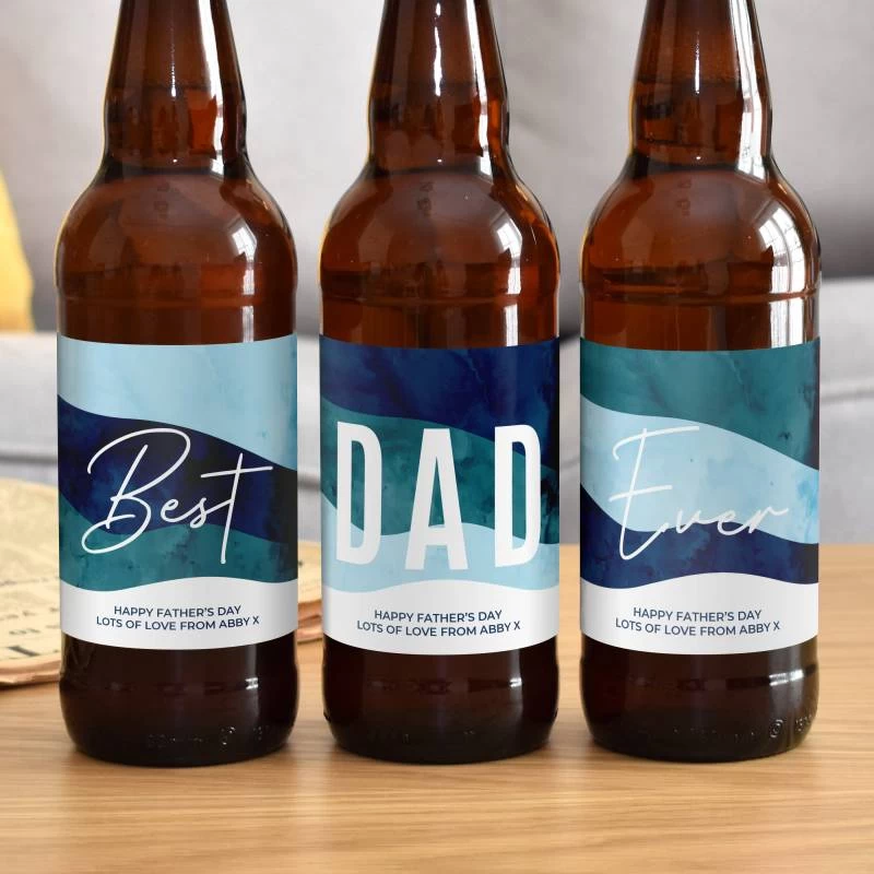 Personalised Best Dad Ever Pack Of 3 Beer - Image 3