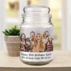 Personalised Photo Upload Scented Jar Candle