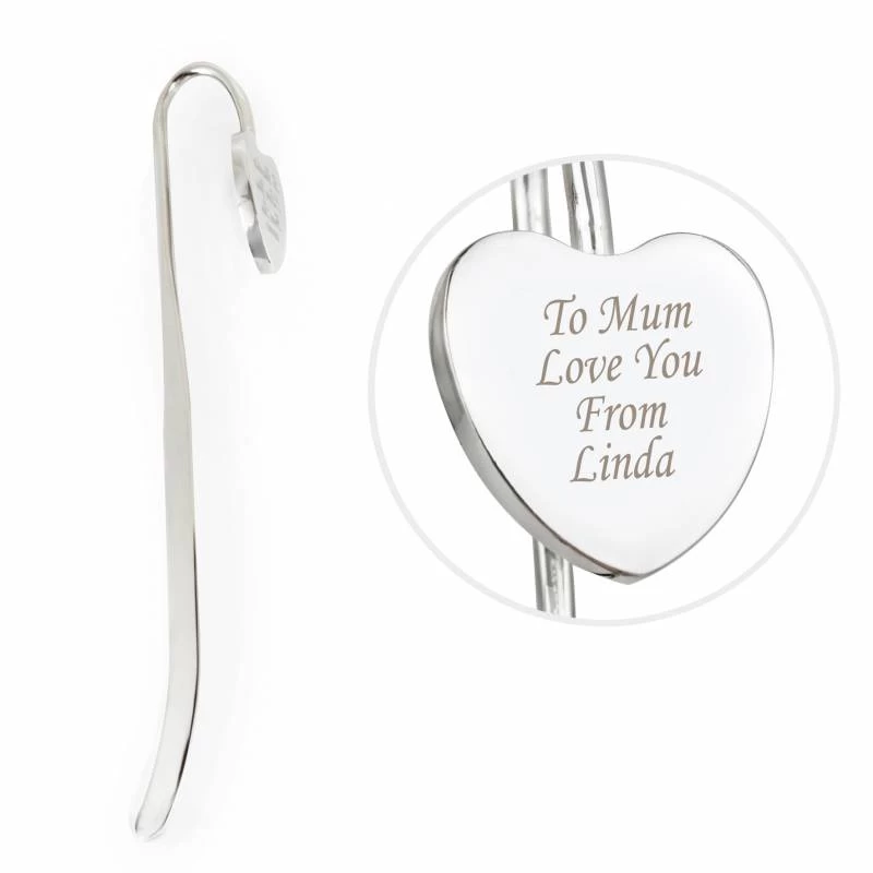 Personalised Silver Heart Bookmark - Image 3