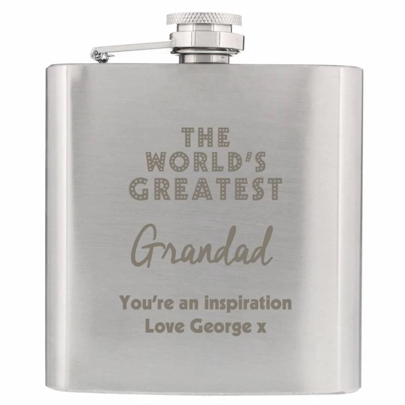Personalised 'The World's Greatest' Hip Flask - Image 2