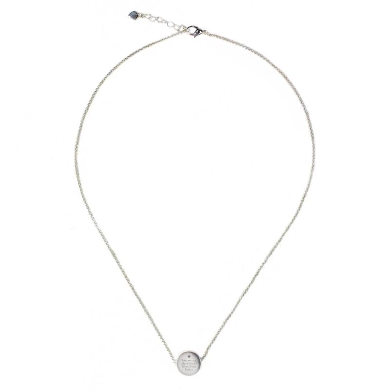 Personalised Silver Plated Any Message Disc Necklace - Image 2