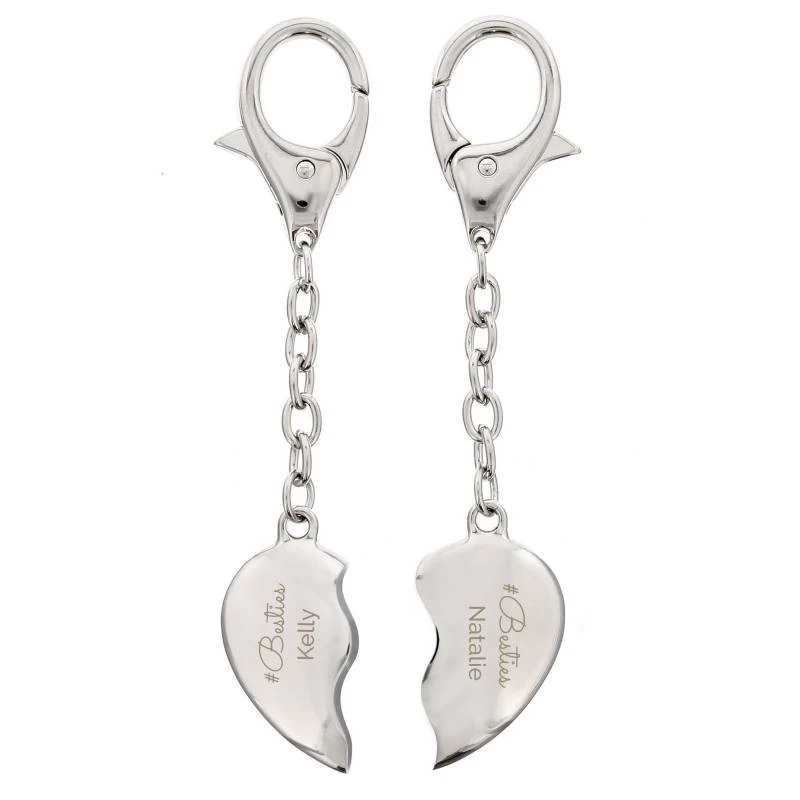Personalised Any Message Two Hearts Keyring - Image 2