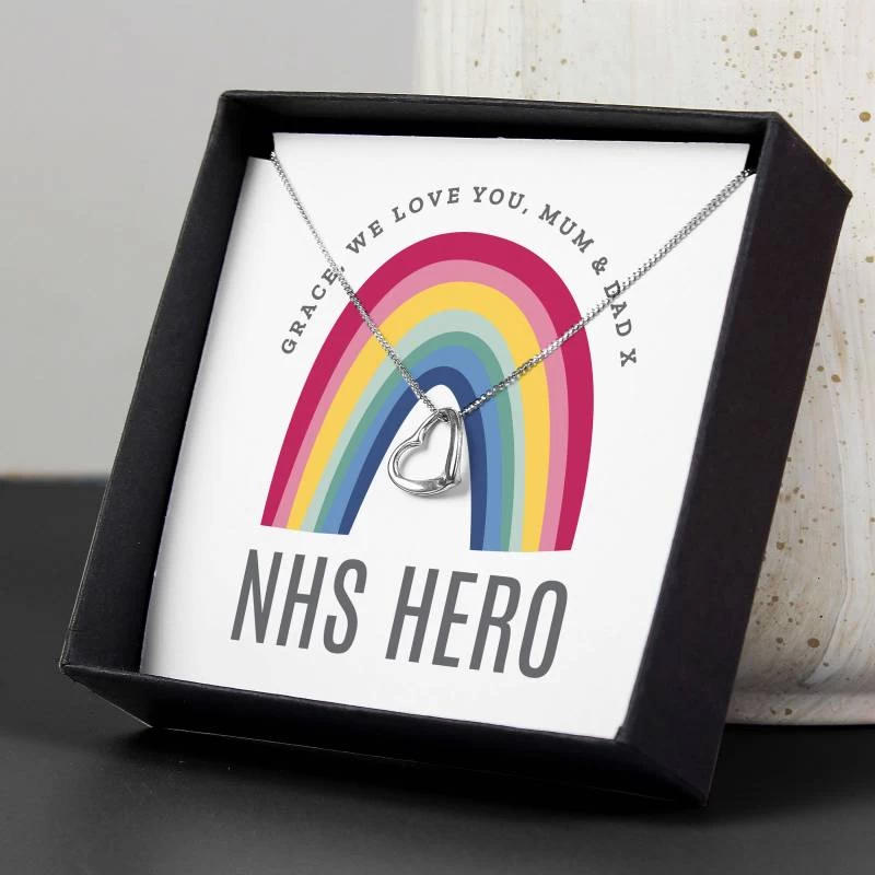 Personalised Rainbow Sentiment Silver Tone Necklace And Box - Image 3