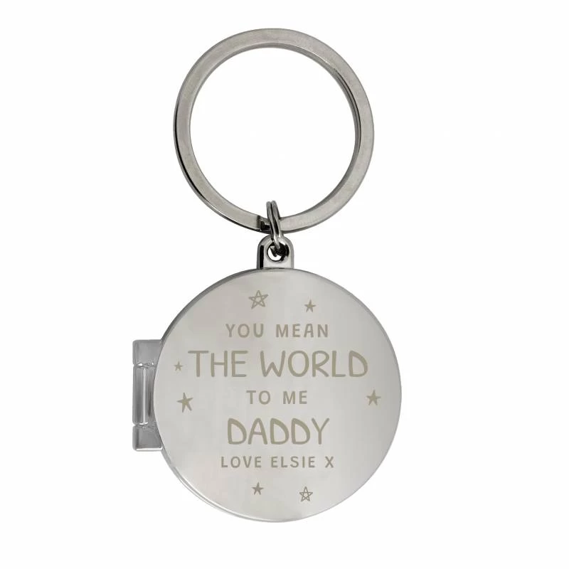 Personalised You Mean The World To Me Round Photo Keyring - Image 3