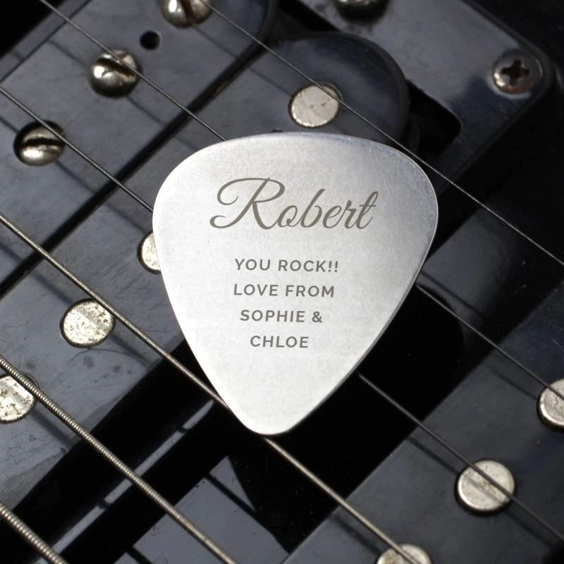 Personalised Free Text Big Name Silver Plectrum - Image 3