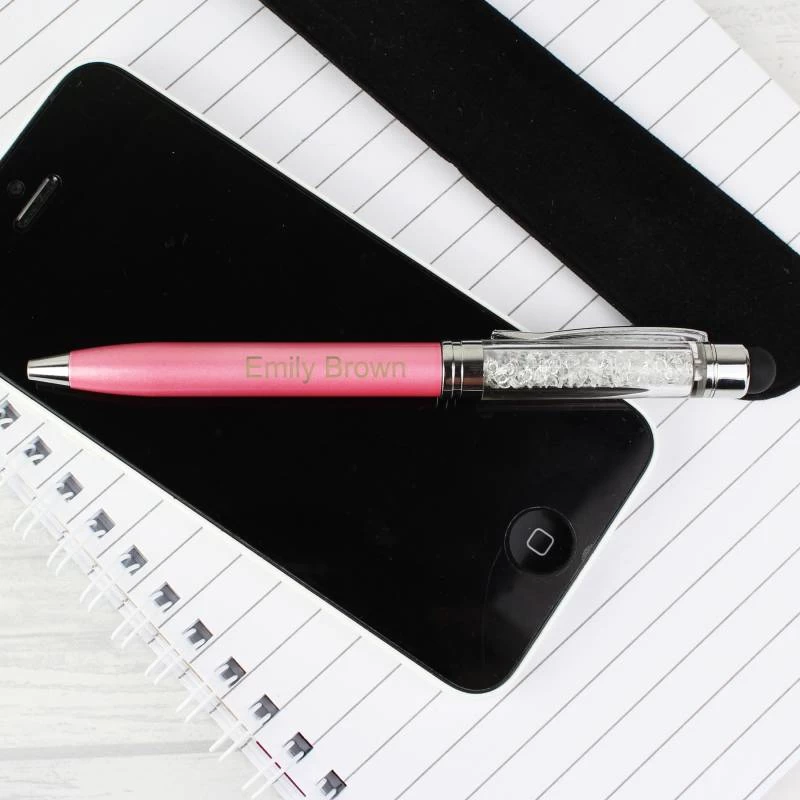 Personalised Diamante Elements Pink Pen - Image 3