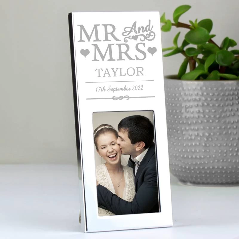 Personalised Silver Mr & Mrs 2x3 Frame - Image 2