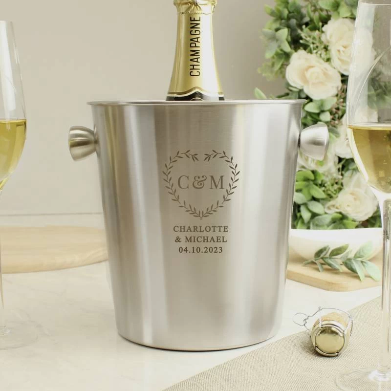 Personalised Botanical Stainless Steel Ice Bucket - Image 2