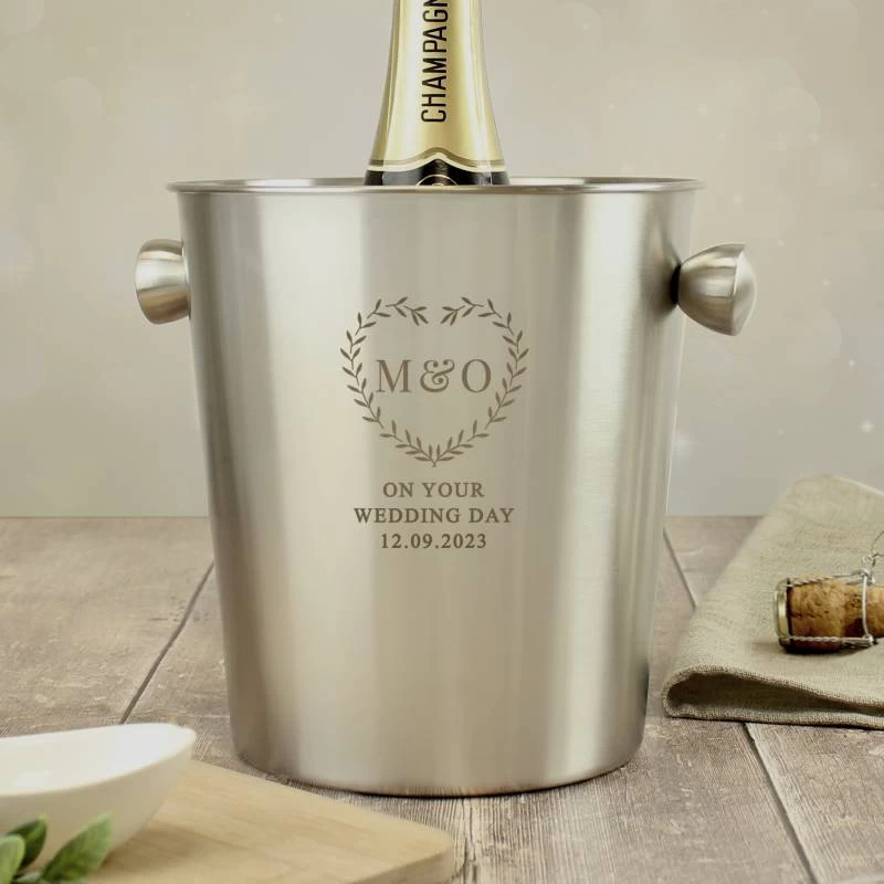 Personalised Botanical Stainless Steel Ice Bucket - Image 3
