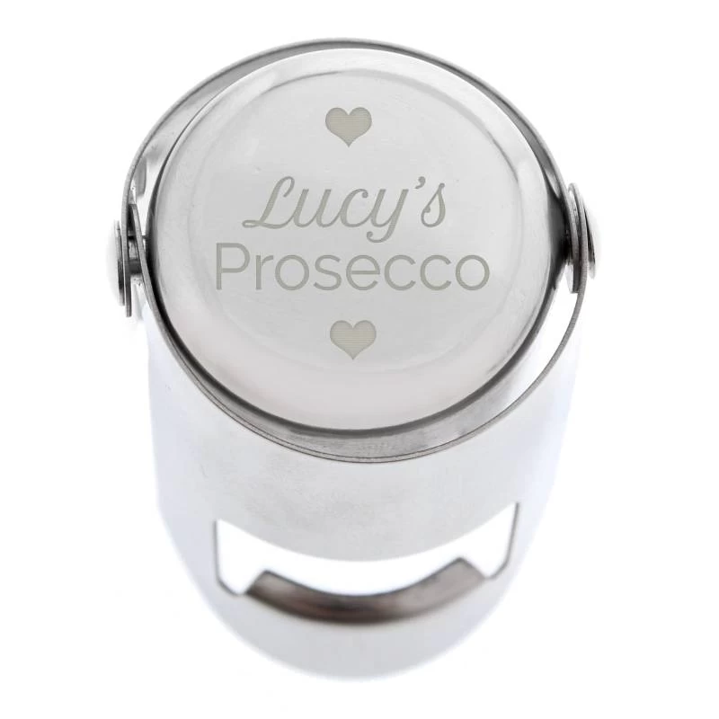 Personalised Heart Motif Prosecco Bottle Stopper - Image 3