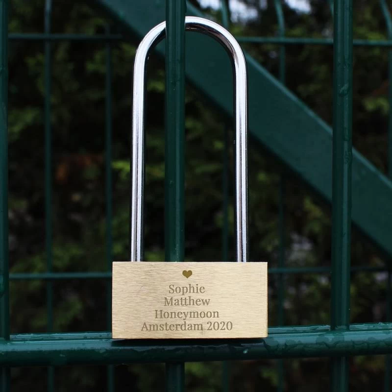 Personalised Heart Motif Any Message Padlock - Image 3