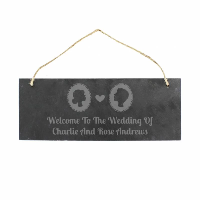 Personalised Cameo Hanging Slate Plaque - Image 2