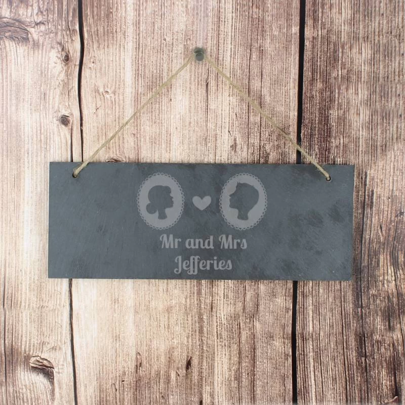 Personalised Cameo Hanging Slate Plaque - Image 3