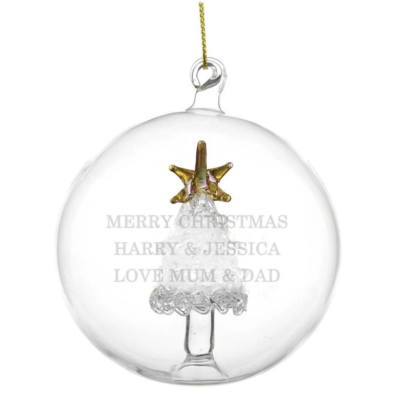 Personalised Glass Christmas Tree Bauble - Image 2