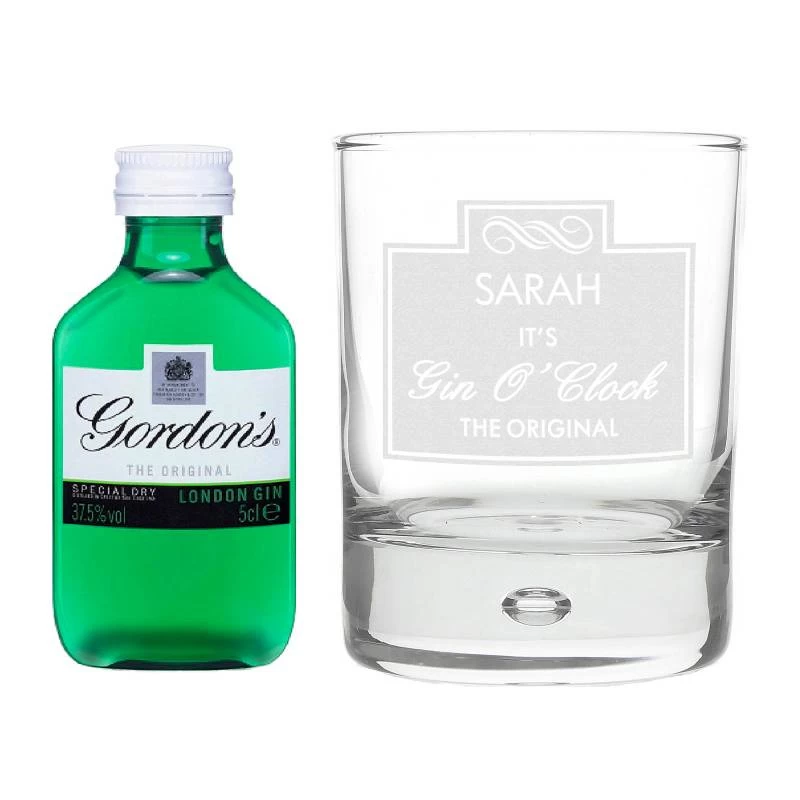 Personalised Gin O'Clock Glass & Mini Gin Set - Image 3