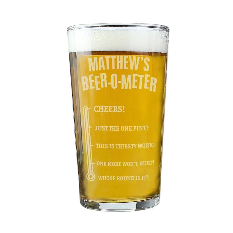 Personalised Beer-o-Meter Pint Glass - Image 3