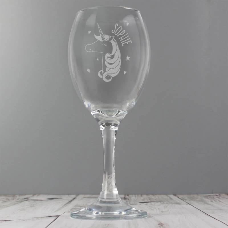 Personalised Unicorn Engraved Wine Glass - Image 3