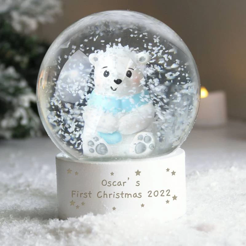 Personalised Polar Bear Snow Globe - Image 3