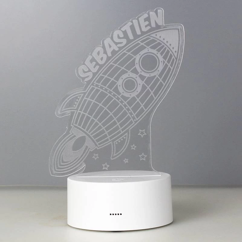 Personalised Rocket LED Colour Changing Wireframe Night Light - Image 2