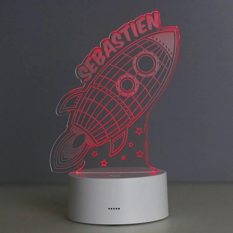 Personalised Rocket LED Colour Changing Wireframe Night Light - Image 3
