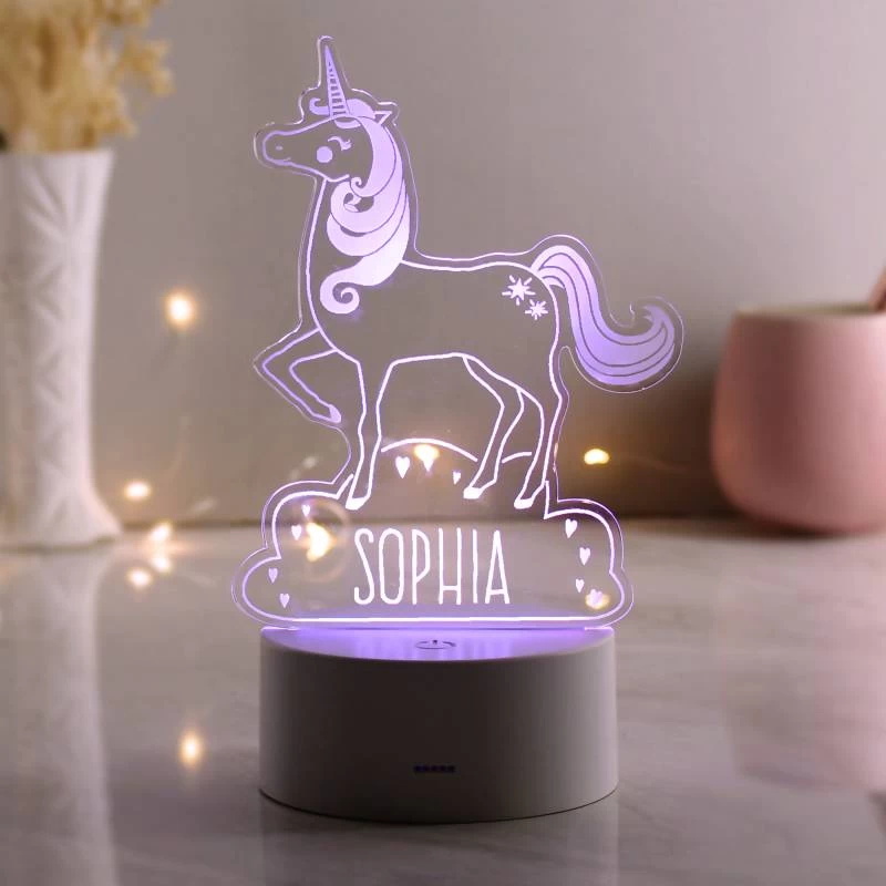 Personalised Unicorn LED Colour Changing Night Light - Image 2