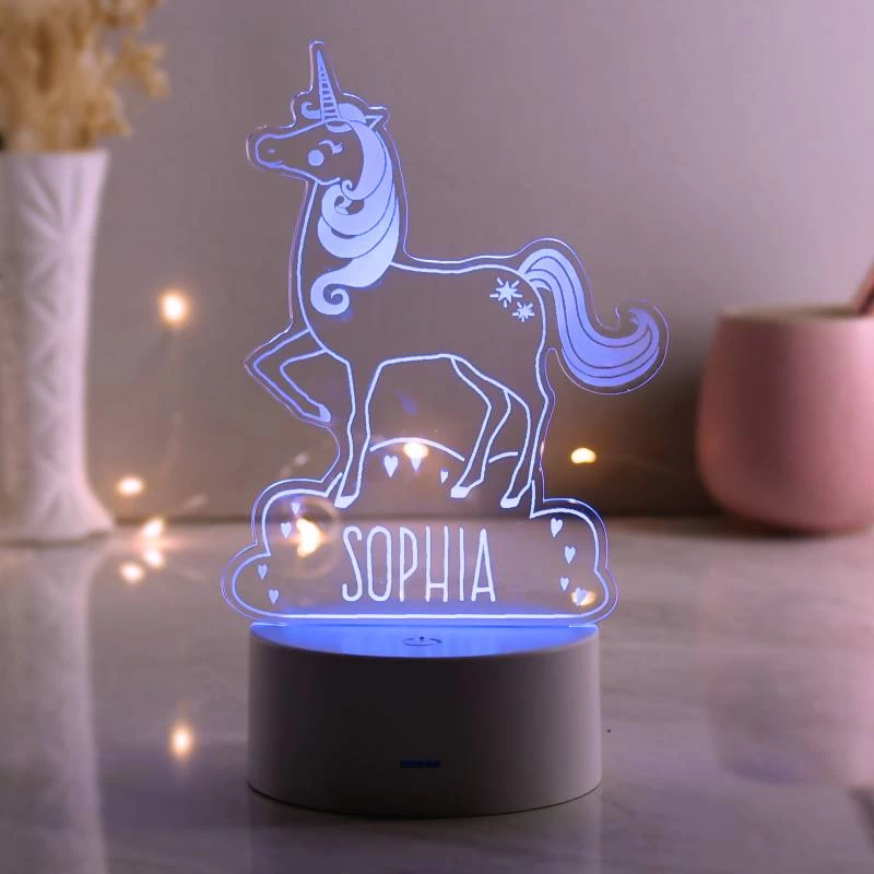 Personalised Unicorn LED Colour Changing Night Light - Image 3
