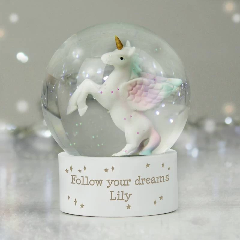 Personalised Unicorn Snow Globe - Image 2
