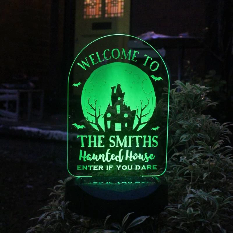 Personalised Haunted House Outdoor Solar Light - Image 2