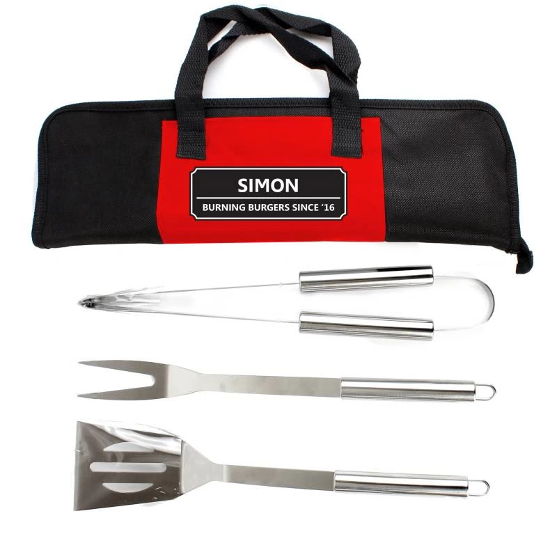 Personalised Classic Stainless Steel BBQ Kit - Image 3